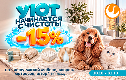 Скидка 15% при заказе чистки мя...